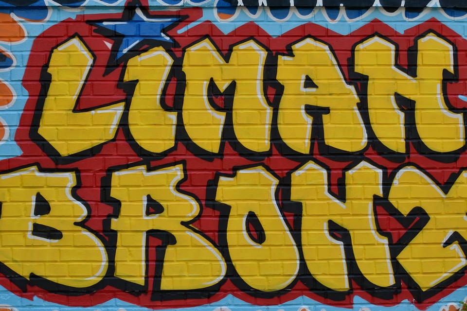 Colorful graffiti text