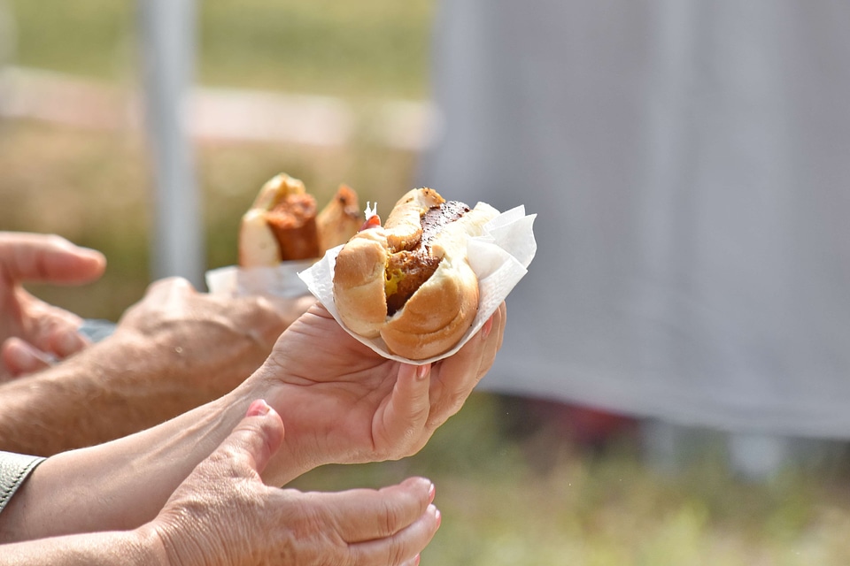 Fast Food hands outdoor
