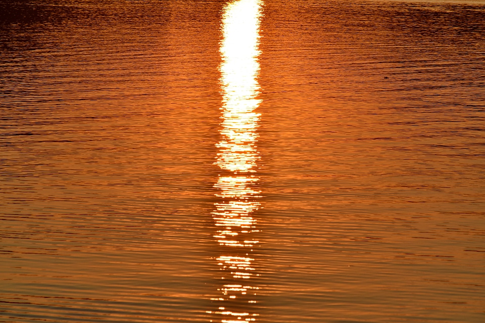 Calm horizon sunrays