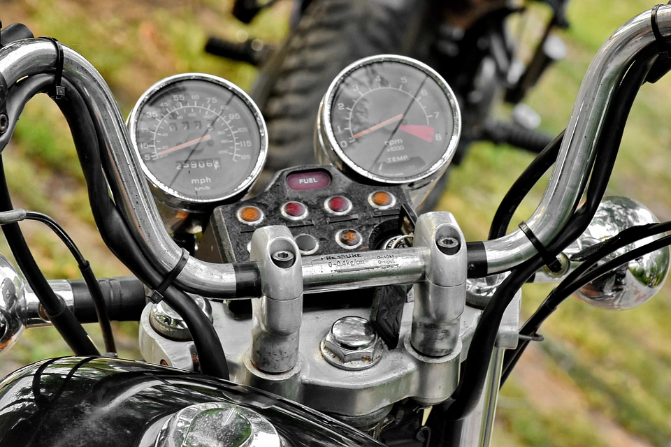 Chrome gauge motorcycle