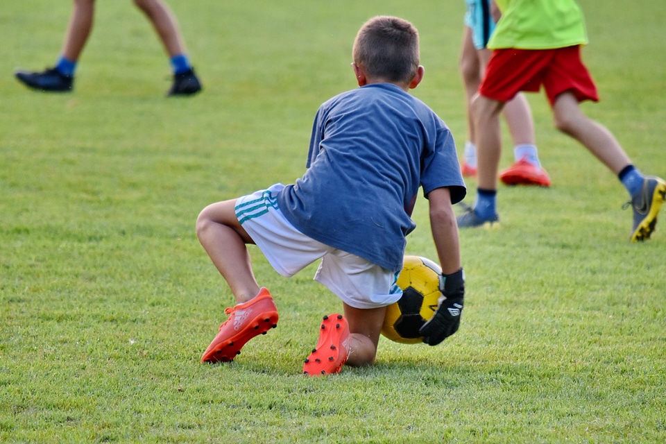 Championship child football player