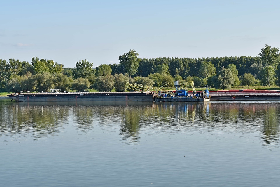 Barge boats channel