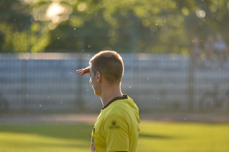 Football man side view