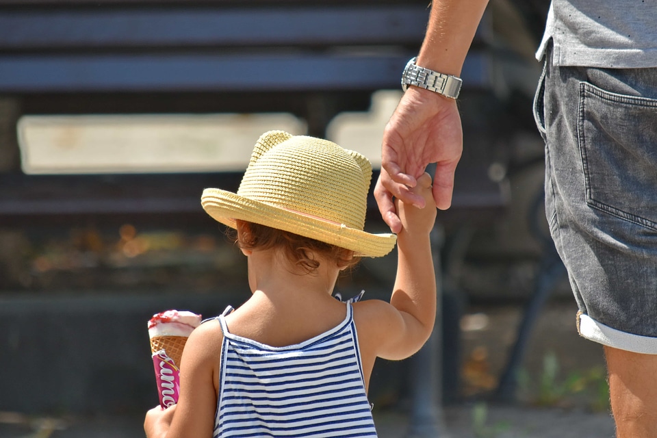 Child father hand