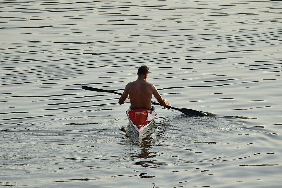 Canoe canoeing handsome
