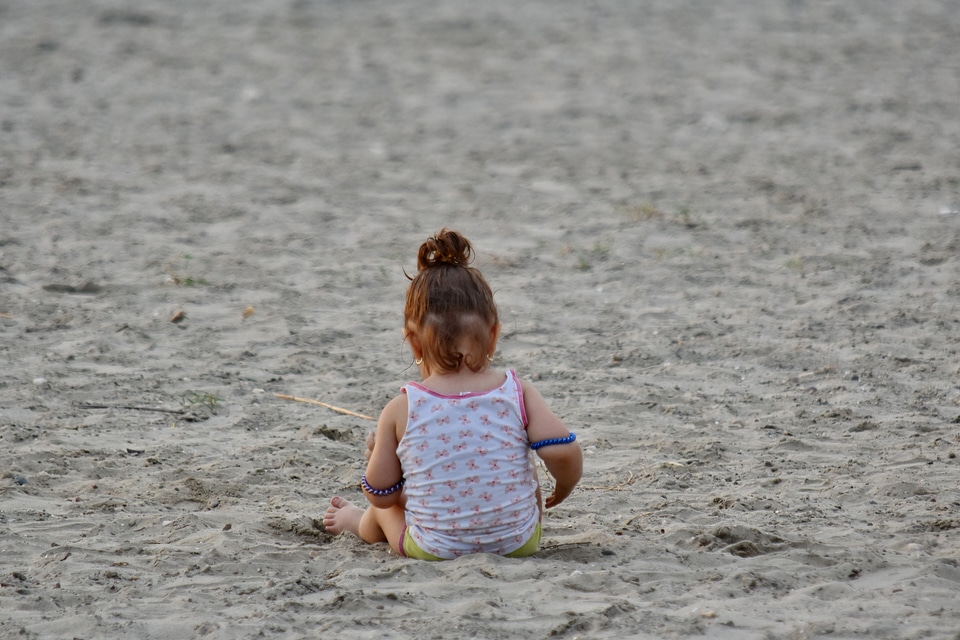 Beach childhood girl