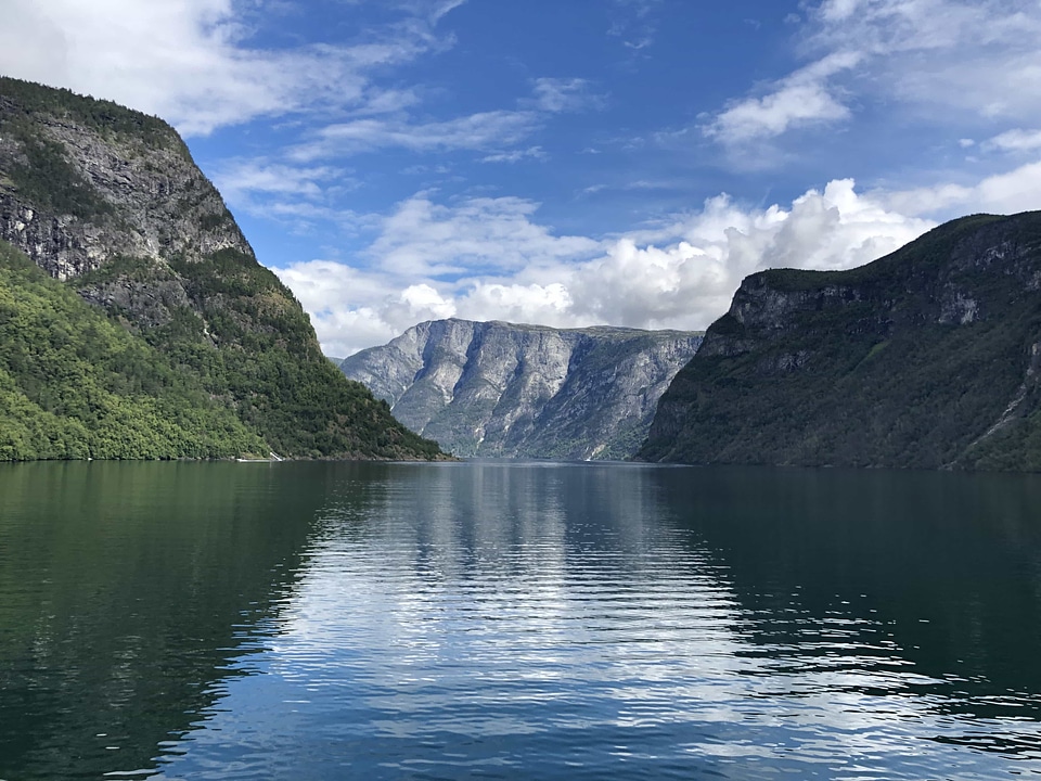 Beautiful blue sky lakeside