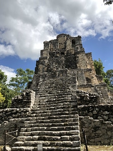 Pyramid stairs stone wall photo