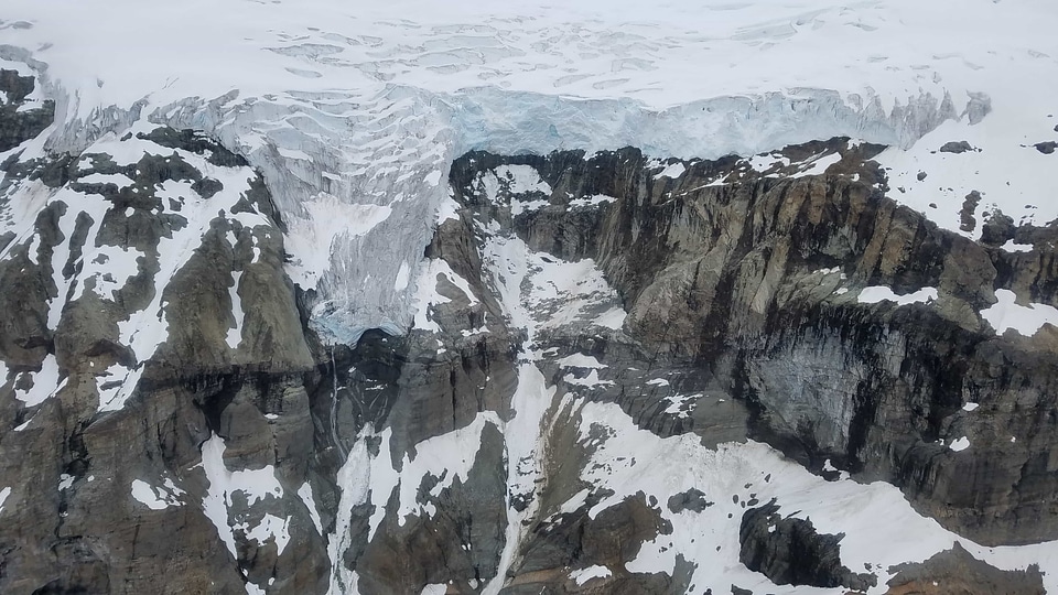 Frozen mountain peak winter photo