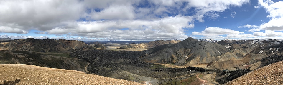 Blue Sky clouds mountain peak photo