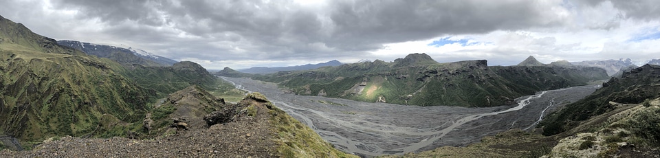 Glacier landscape panorama photo