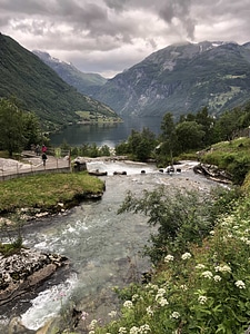 Alpine lakeside tourist attraction photo