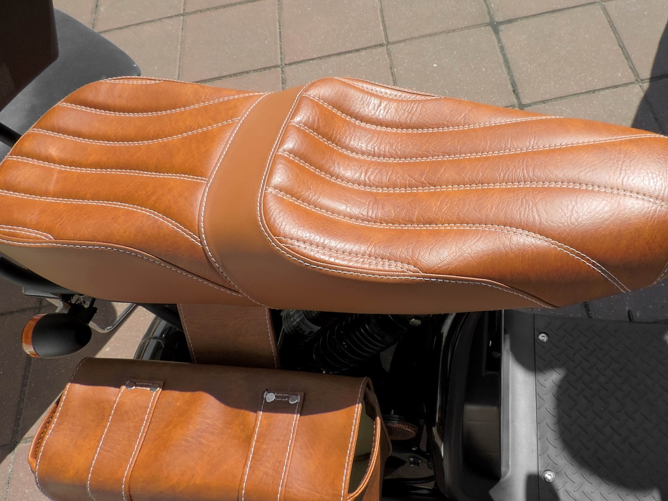Handmade leather motorcycle