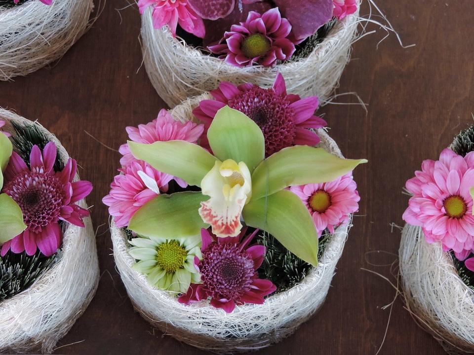 Arrangement decorative flowerpot