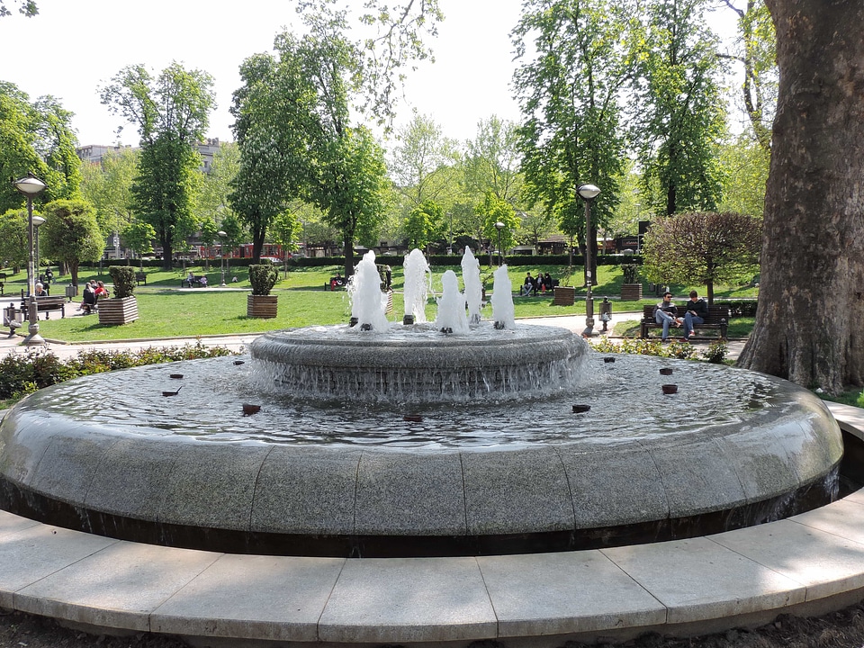 Cityscape urban area fountain