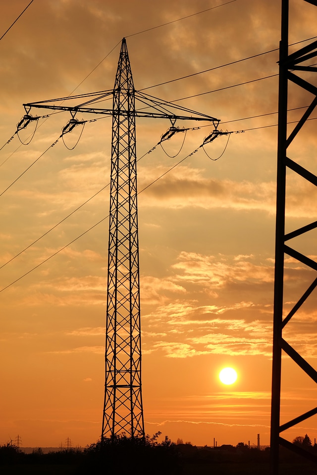 Steel high voltage pylon