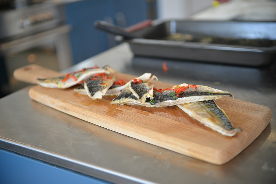 Restaurant seafood meal