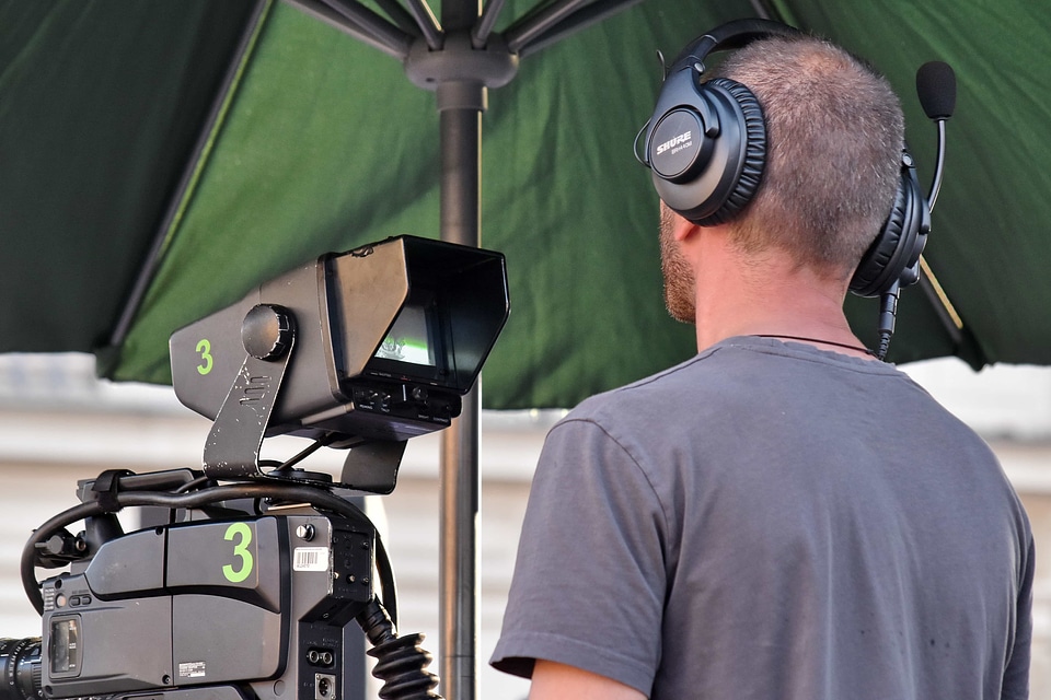 Employee television news video recording