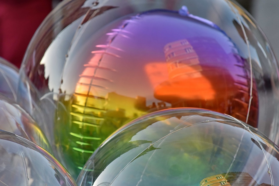 Balloon reflection surreal