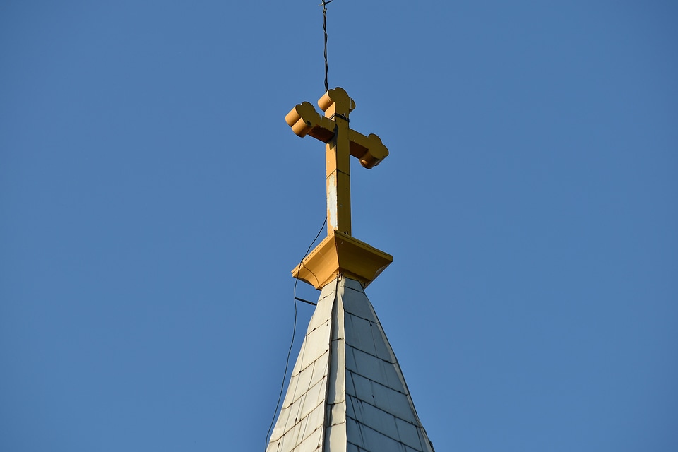 Catholic church tower copper