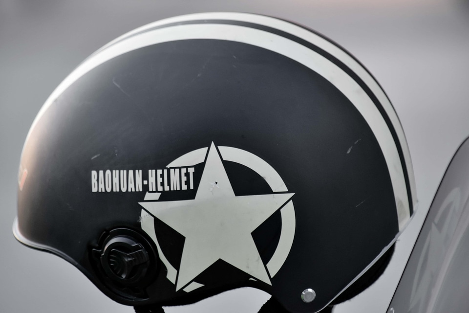 Black And White helmet motorcycle