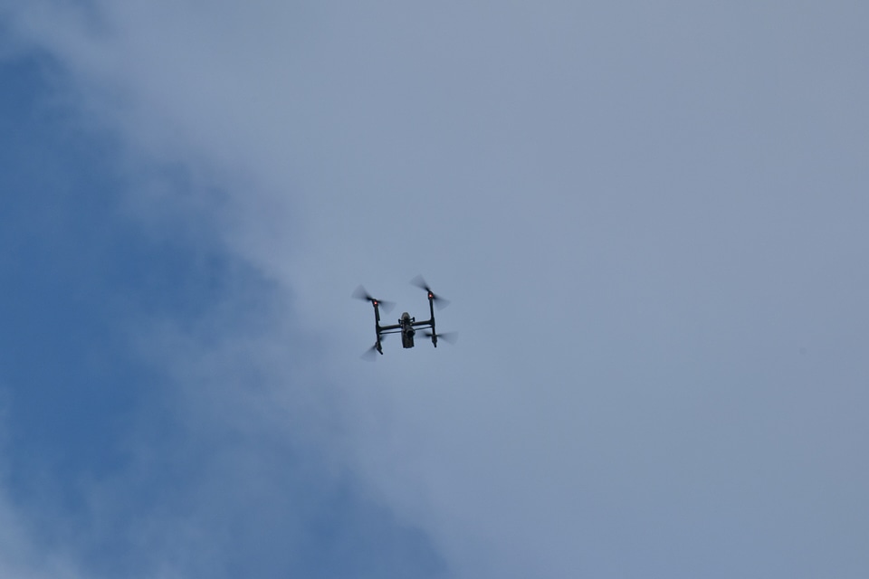 Blue Sky dron flying