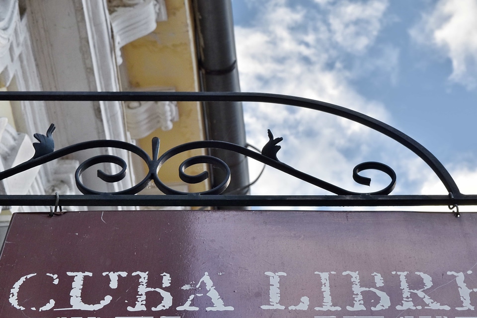 Facade sign outdoors