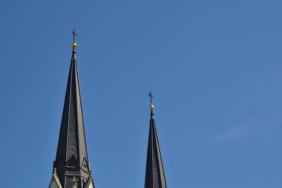 Catholic church tower cross