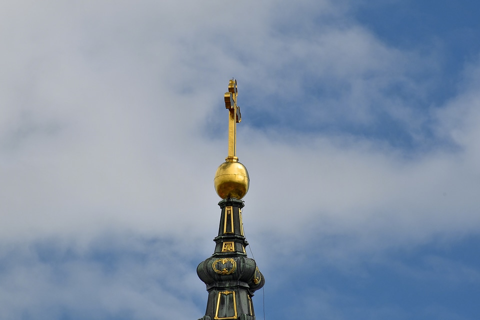 Byzantine church tower gold