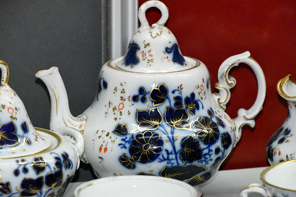 Porcelain pottery teapot photo