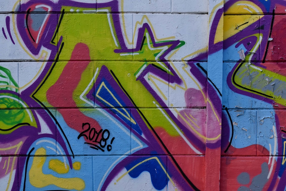 Colourful wall mural