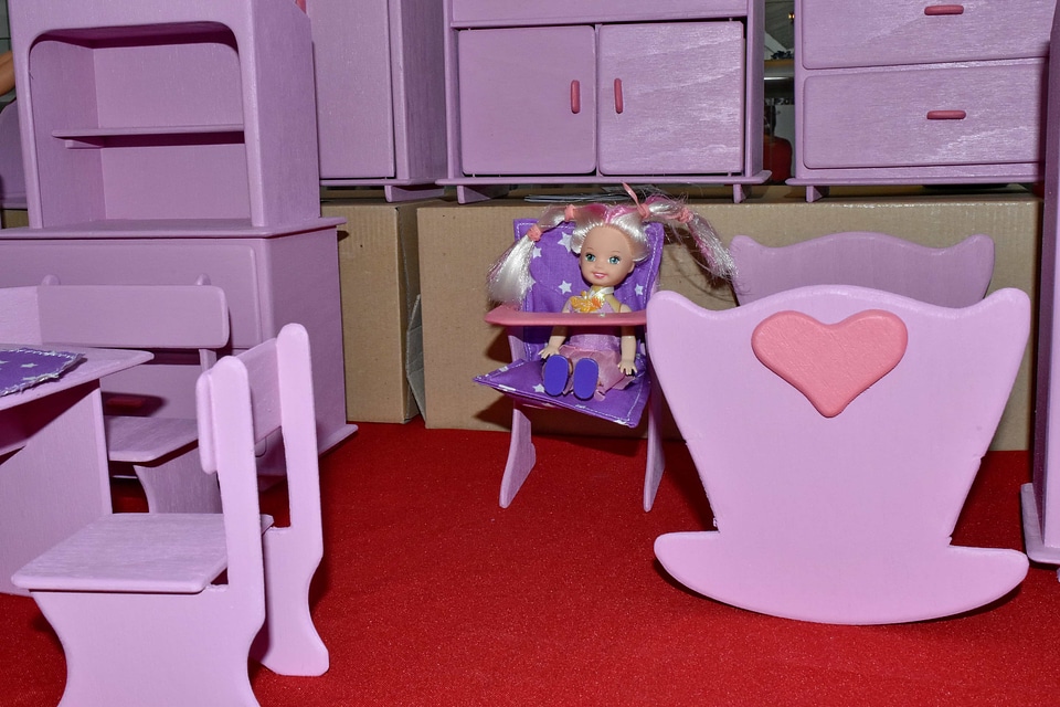 Doll miniature pink