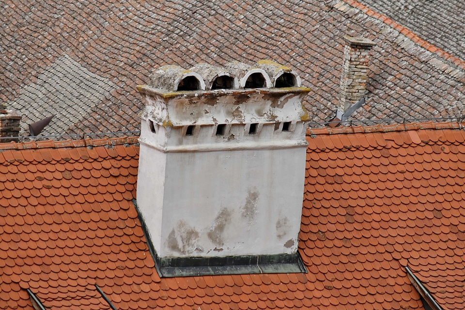 Chimney roof brick photo