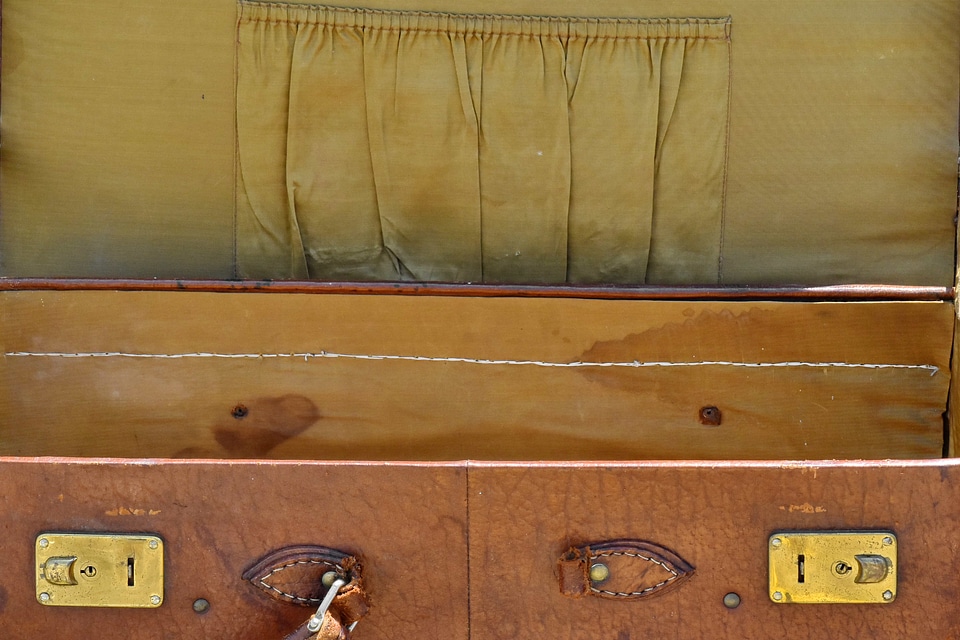 Dirty leather luggage