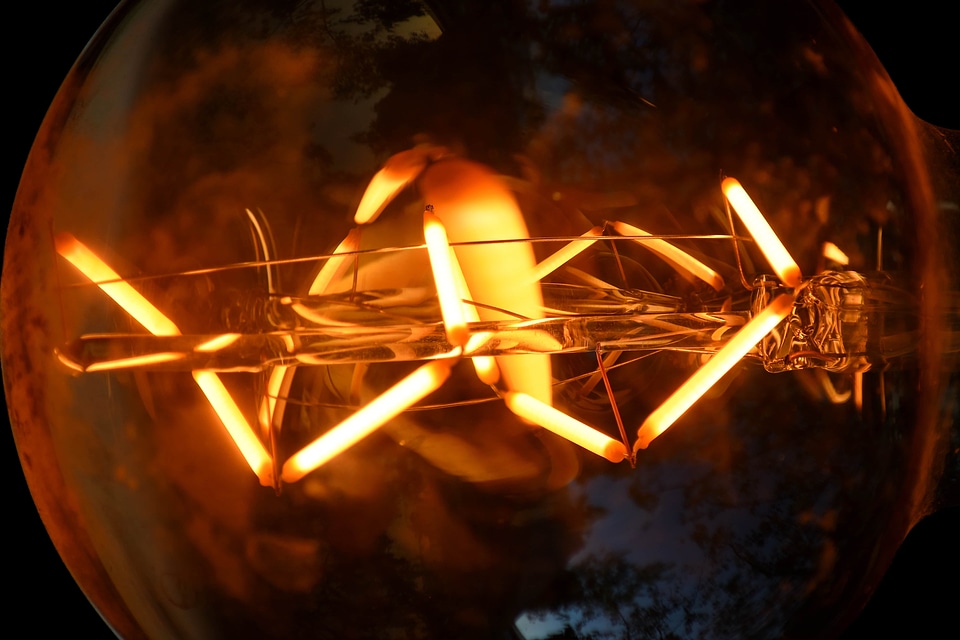 Glass light bulb transparent