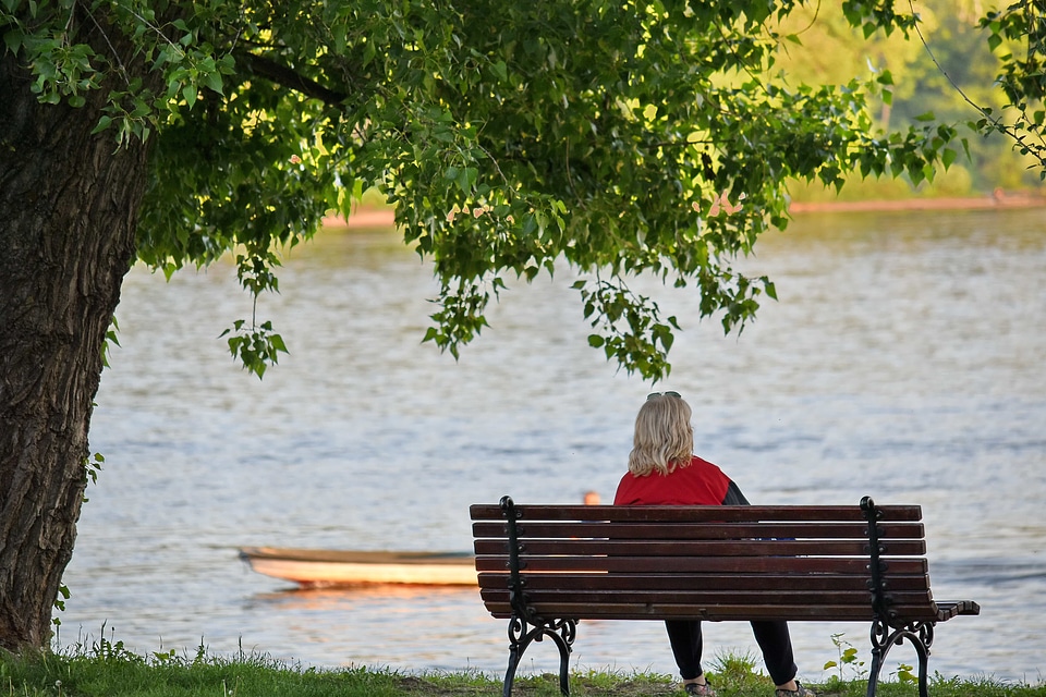 Relaxation river woman photo