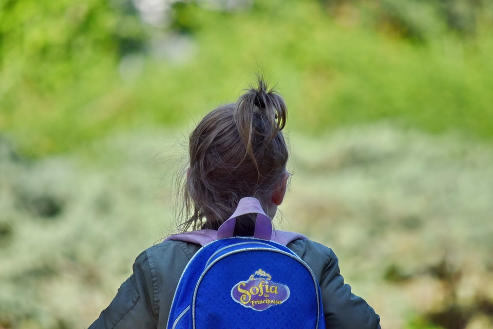 Backpack girl school child