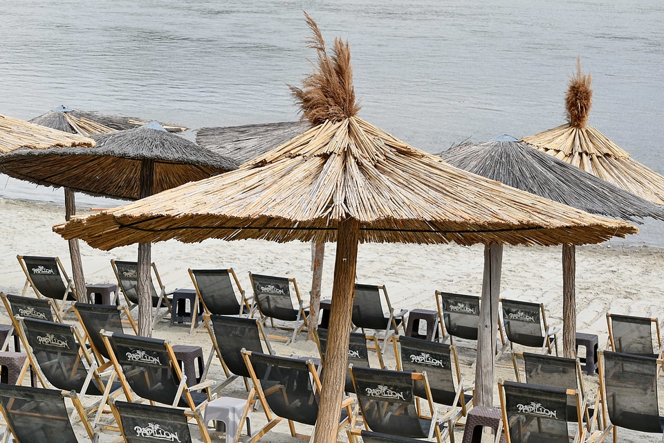 Beach parasol tropical photo