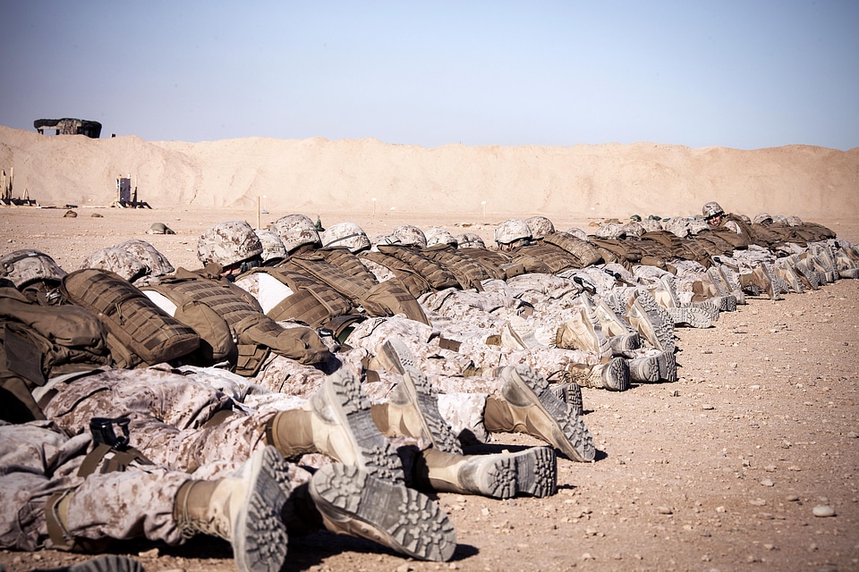 Defensive position sky desert