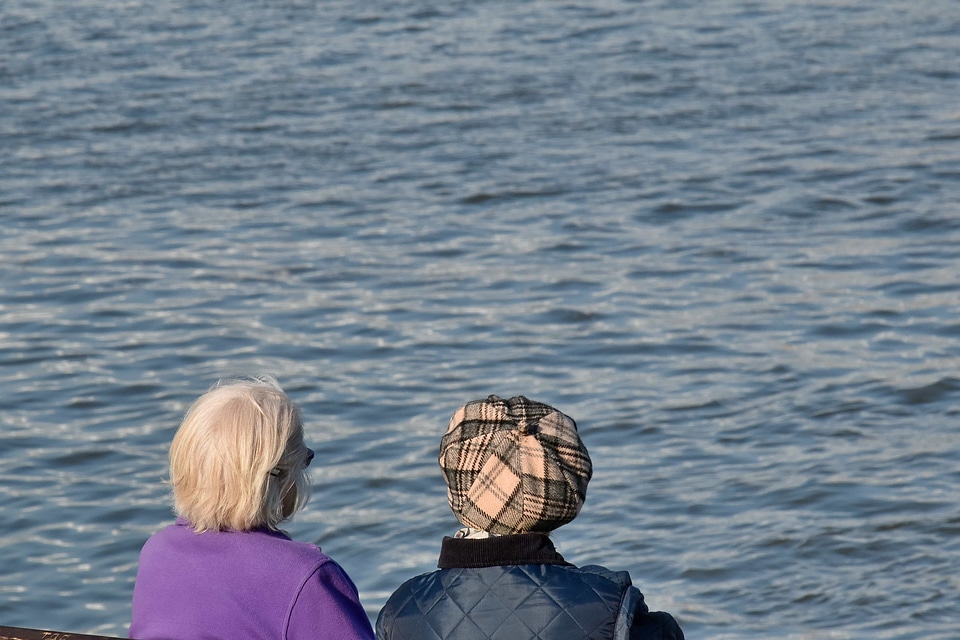 Grandmother pensioner water