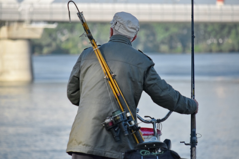 Bicycle fishing gear fishing license photo