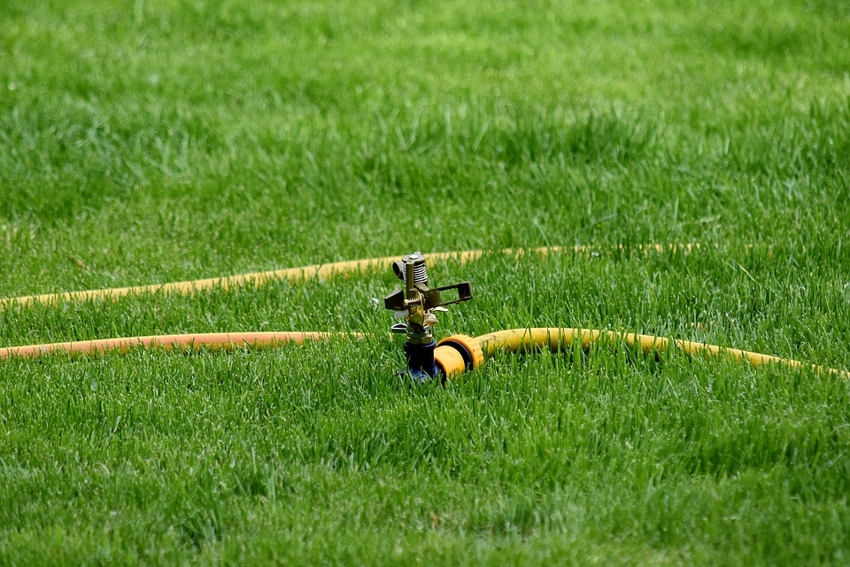 Faucet green grass hose