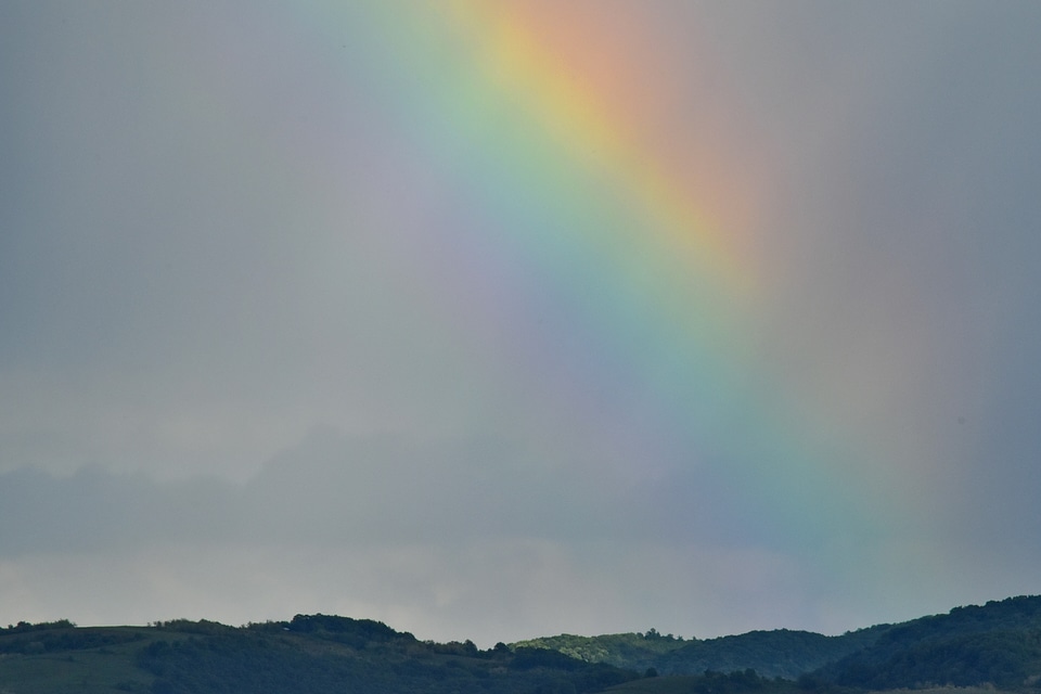 Moisture rainbow mountain