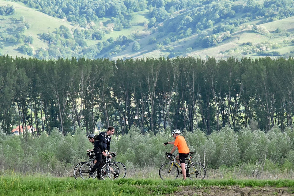 Bicycle cycling hillside