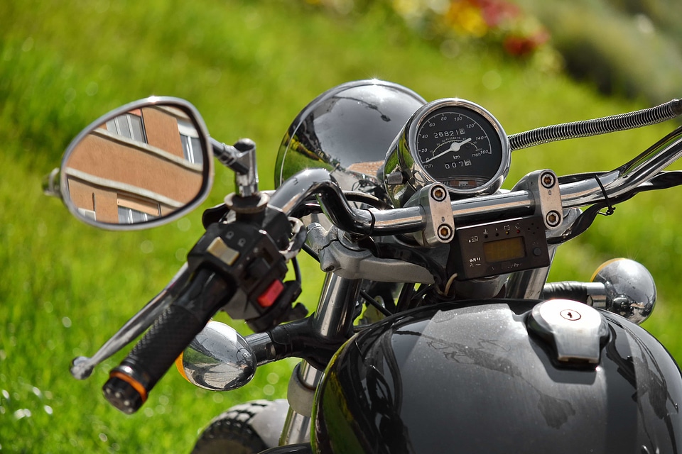 Mirror motorcycle steering wheel