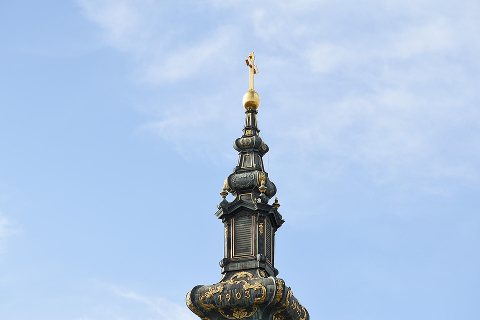 Baroque church tower gold