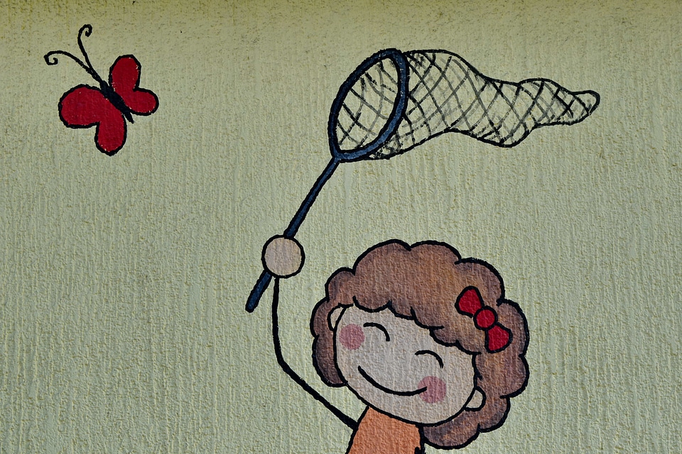 Butterfly childhood girl