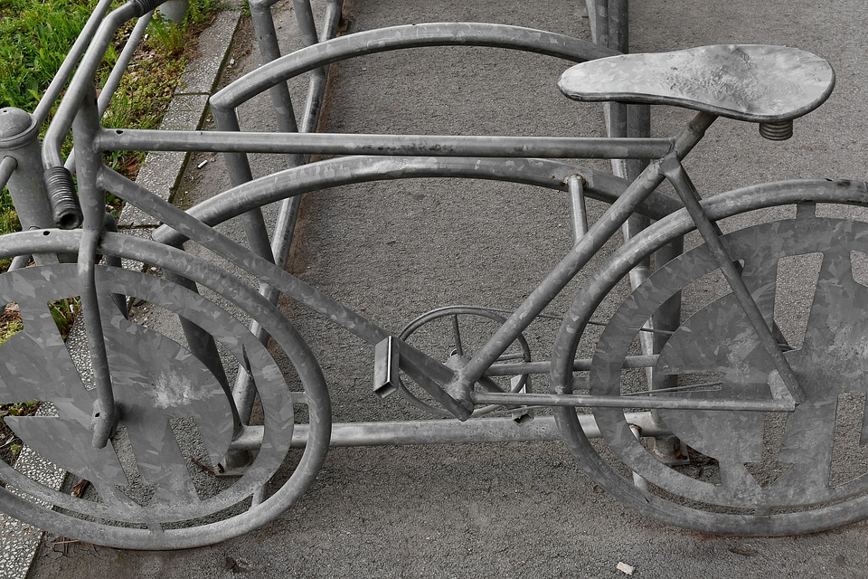 Bicycle parking lot sculpture