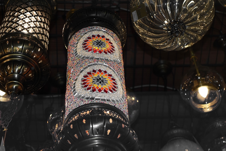 Electricity glass lantern