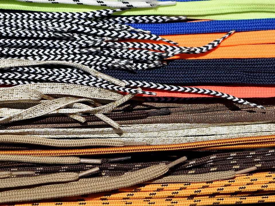 Colourful cotton shoelace